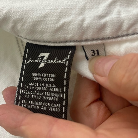 7 FOR ALL MANKIND SLIMMY WHITE 5 POCKET JEANS PANTS SIZE 31 - Picture 7 of 14